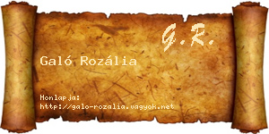 Galó Rozália névjegykártya